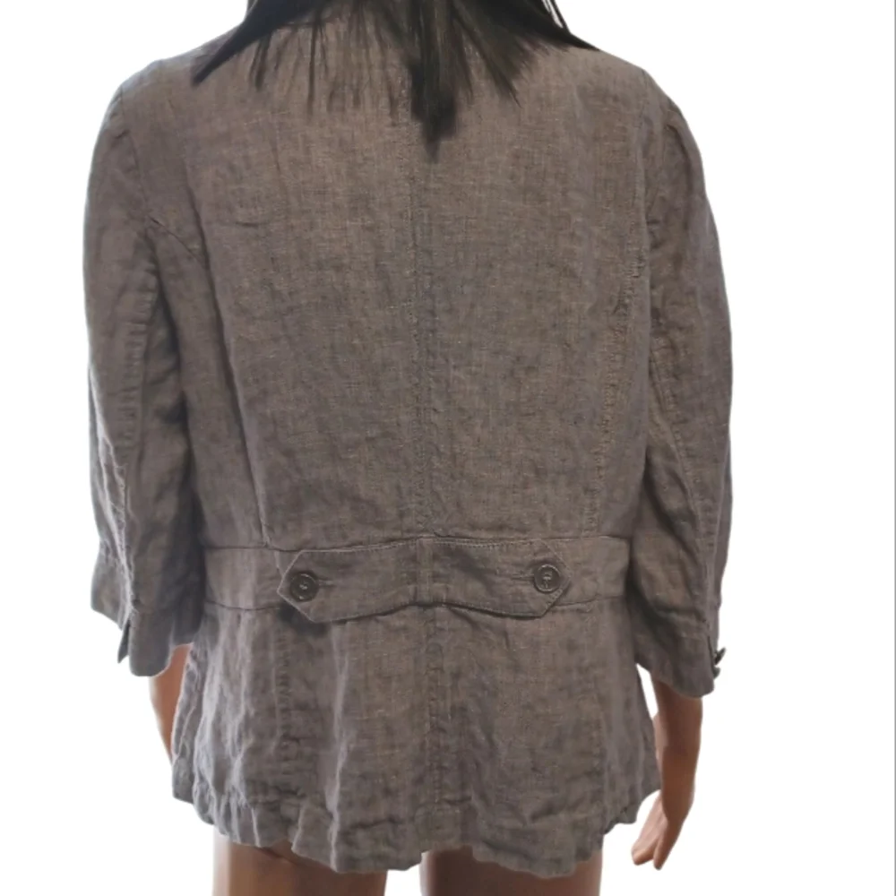 Canda 100% Linen Jacket Gray with Silver Buttons